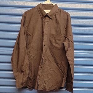 Black XL Mott & Bow Mens Cotton Long Sleeve Oxford Shirt NWOT